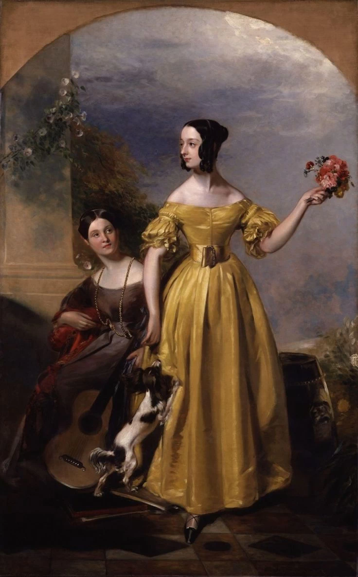 Ritratto di donne con cane